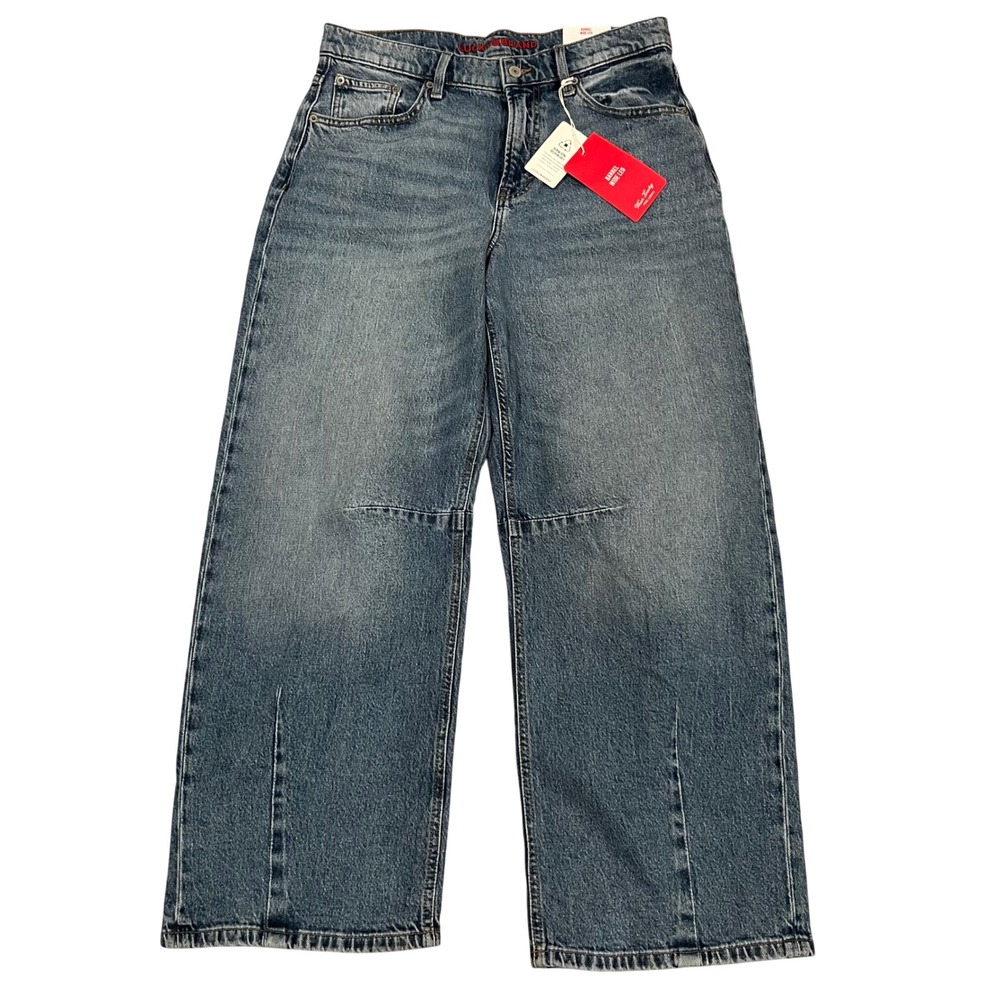Lucky Brand Barrel‎ Wide Leg Jeans Medium Wash High Rise Sustainable Denim 8/29A